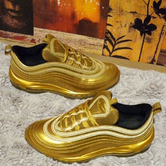 Nike Air Max 97 CT4556-700 Gold Athletic Sneakers - Picture 7 of 7